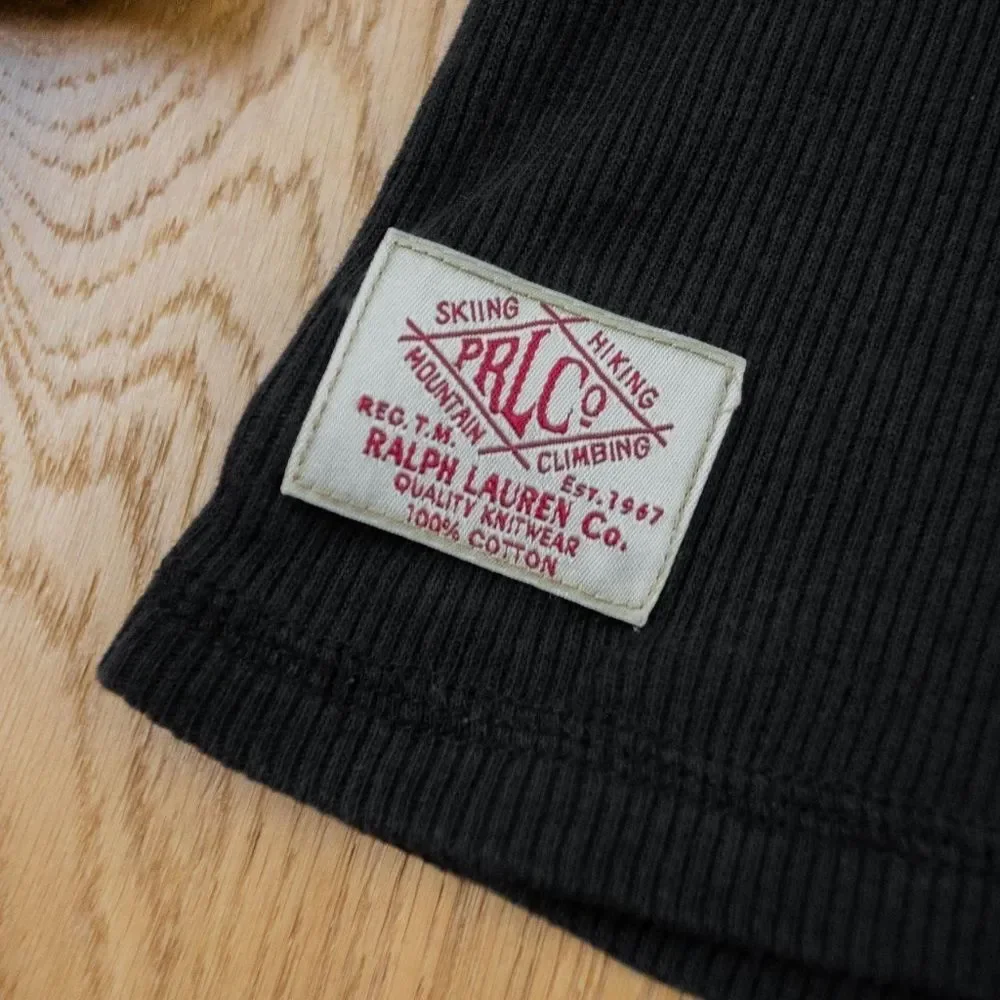 Classic Kids Ralph Lauren Winter Black White Snowflake Pattern Henley